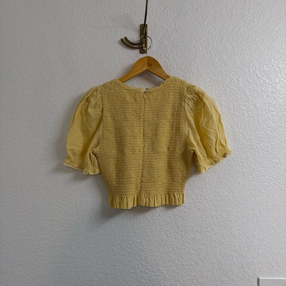 Wilfred ‘Tempest’ Short Sleeve Cropped Blouse Butter Yellow Size Medium - Picture 3 of 5